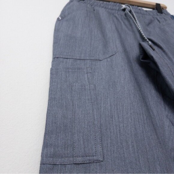 [SET] NWT Jaanuu 3-Pocket Scrub Top S Heathered Grey Slim 8 Pocket Cargo Pant XS - Picture 12 of 14